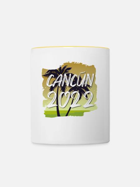 Cancun 2022 - Tasse zweifarbig - Weiß/Gelb