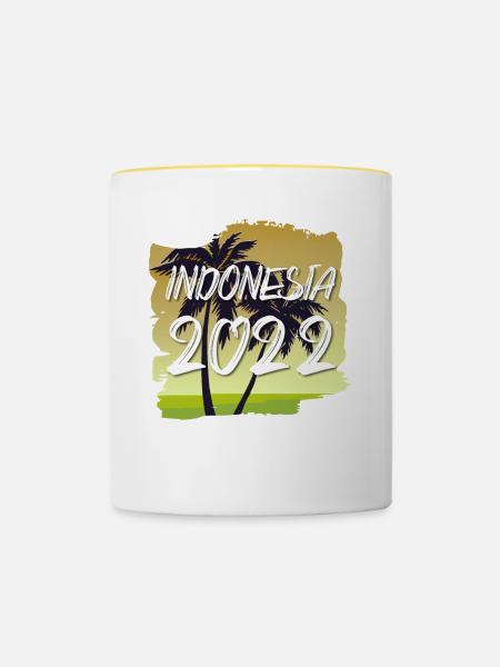 Indonesia 2022 - Tasse zweifarbig - Weiß/Gelb