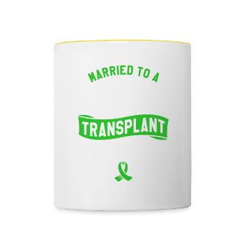 Married To A Kidney Transplant Survivor Surgery - Contrasting Mug - white/yellow - Front