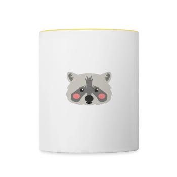 I Have Reasons To Believe Raccoons Are Mocking Me - Contrasting Mug - white/yellow - Front