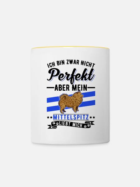 Mittelspitz Besitzer - Tasse zweifarbig - Weiß/Gelb
