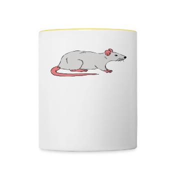 Easily distracted by rats - Contrasting Mug - white/yellow - Front