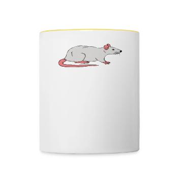 Heutige Checkliste Wake Up Love My Rat Sleep - Tasse zweifarbig - Weiß/Gelb - Vorne