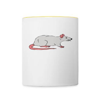 Rats For All - Contrasting Mug - white/yellow - Front