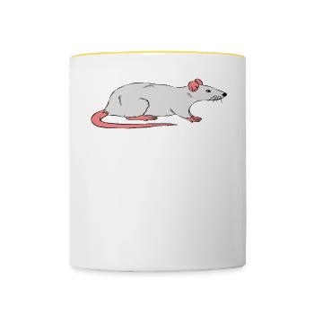 Grandpa is my name Rats are my game - Contrasting Mug - white/yellow - Front