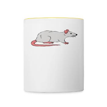 J’aime vraiment les rats - Mug contrasté - blanc/jaune - Devant