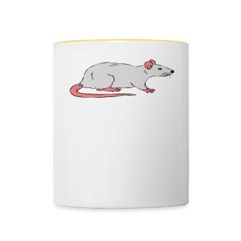 Tut Mir Leid, Dass Ich Nicht Kann Ratten Tschüss - Tasse zweifarbig - Weiß/Gelb - Vorne