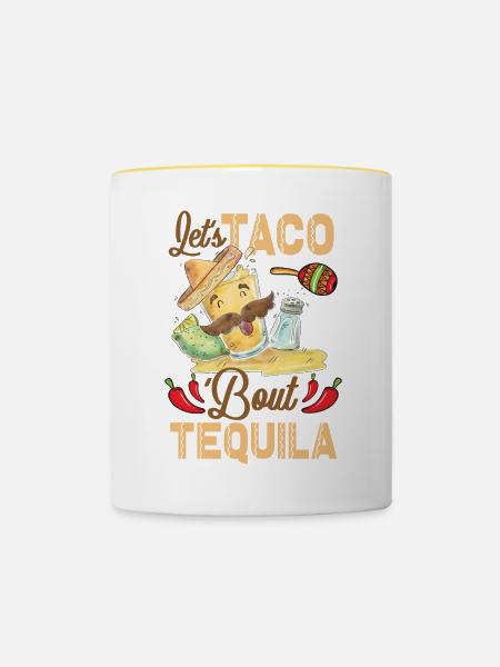 Taco Über Tequila Taco Tuesday - Tasse zweifarbig - Weiß/Gelb
