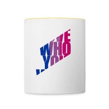 LGBT Rainbow Gay Pride Homo Lesbian Gay - Contrasting Mug - white/yellow - Front