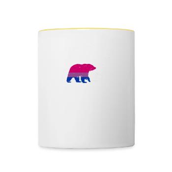 LGBT Rainbow Gay Pride Homo Lesbian Gay - Contrasting Mug - white/yellow - Front