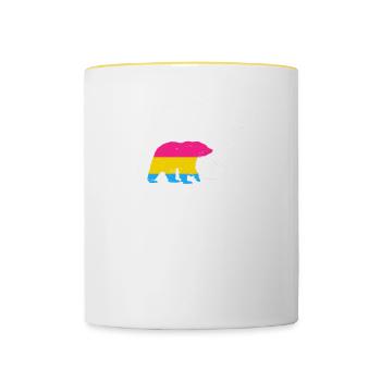 LGBT Rainbow Gay Pride Homo Lesbian Gay - Contrasting Mug - white/yellow - Front