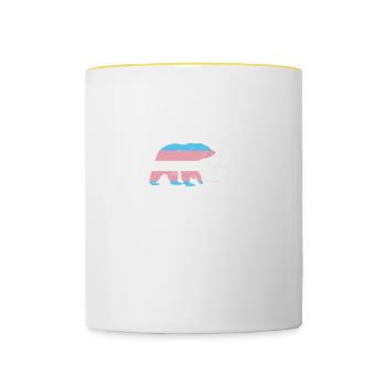 LGBT Rainbow Gay Pride Homo Lesbian Gay - Contrasting Mug - white/yellow - Front