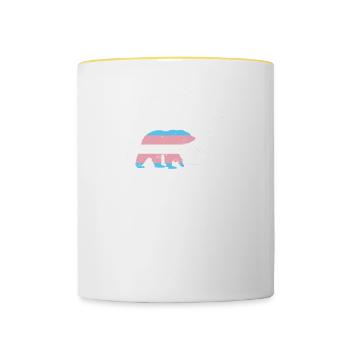 LGBT Rainbow Gay Pride Homo Lesbian Gay - Contrasting Mug - white/yellow - Front