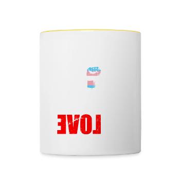 LGBT Rainbow Gay Pride Homo Lesbian Gay - Contrasting Mug - white/yellow - Front