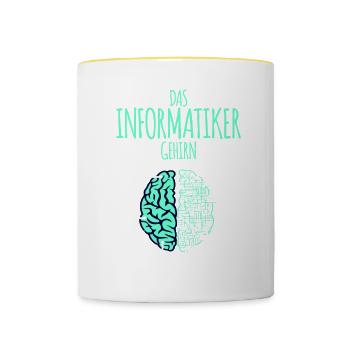 Informatiker Informatik Programmierer Nerd Geek - Tasse zweifarbig - Weiß/Gelb - Vorne