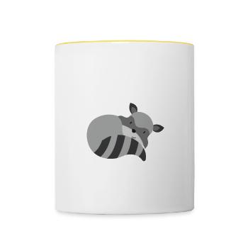 Easily Distracted By Raccoons Raccoon Lover - Tasse zweifarbig - Weiß/Gelb - Vorne