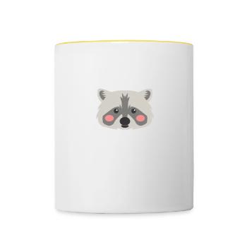 Mon animal spirituel est un gros raton laveur raton laveur - Mug contrasté - blanc/jaune - Devant