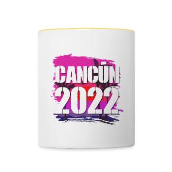 Cancun 2022 - Tasse zweifarbig - Weiß/Gelb - Vorne