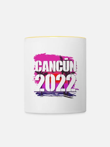 Cancun 2022 - Tasse zweifarbig - Weiß/Gelb
