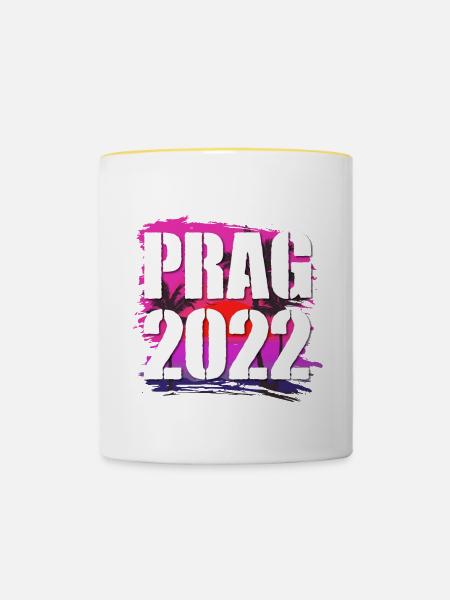 Prag 2022 - Tasse zweifarbig - Weiß/Gelb