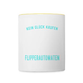 Flipperautomat Acarde Flippersammler Geschenk - Tasse zweifarbig - Weiß/Gelb - Vorne
