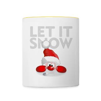 Joyeux Noël Noël Noël Père Noël - Mug contrasté - blanc/jaune - Devant