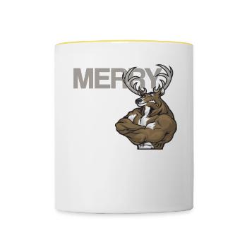 Joyeux Noël Noël Noël - Mug contrasté - blanc/jaune - Devant