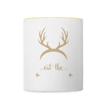 Joyeux Noël Noël Noël - Mug contrasté - blanc/jaune - Devant
