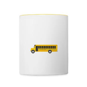 Conduire moi-même à la retraite Chauffeur d'autobus scolaire - Mug contrasté - blanc/jaune - Devant