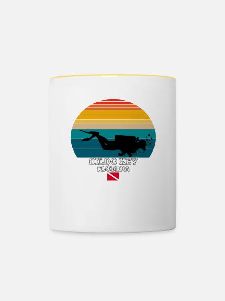 Dildo Key US Island Diving - Tasse zweifarbig - Weiß/Gelb