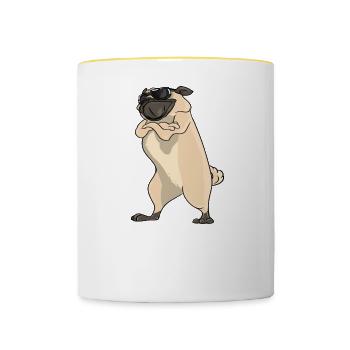Good Taste In Pugs Bad Taste In Men - Contrasting Mug - white/yellow - Front