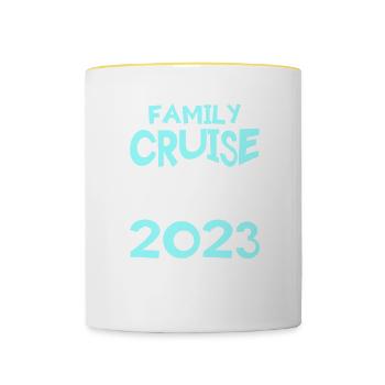 Family Cruise 2023 Memories For A Lifetime Vacatio - Tasse zweifarbig - Weiß/Gelb - Vorne