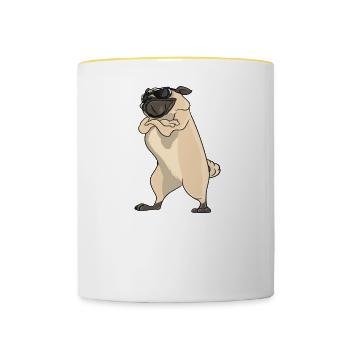 I Only Talk To My Pug Today - Contrasting Mug - white/yellow - Front