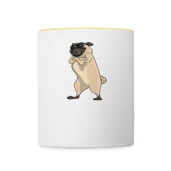 I Was Normal A Few Pugs Ago - Contrasting Mug - white/yellow - Front