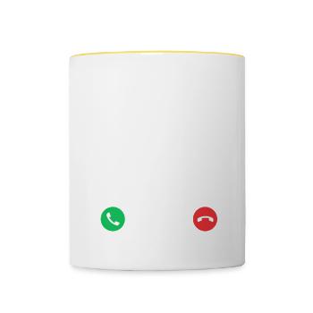 Les années 90 appellent le 90er Jahre - Mug contrasté - blanc/jaune - Devant