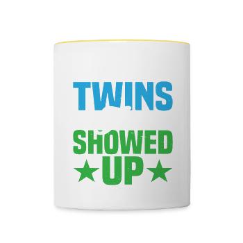 The Cool Twins Just Showed Up 13 - Contrasting Mug - white/yellow - Front
