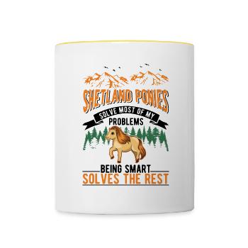 Shetland Pony Cadeau Shetty - Mug contrasté - blanc/jaune - Devant