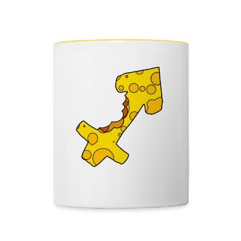 Signe du zodiaque Sagittaire - Mug contrasté - blanc/jaune - Devant