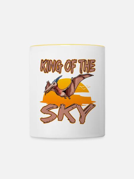 König der Lüfte Pterodactyl Pteranodon - Tasse zweifarbig - Weiß/Gelb