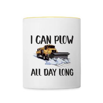 Je peux labourer toute la journée 3 - Mug contrasté - blanc/jaune - Devant