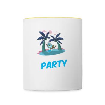 Lloret De Mar Party Crew - Tasse zweifarbig - Weiß/Gelb - Vorne