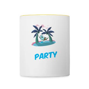 Équipage de fête en Californie - Mug contrasté - blanc/jaune - Devant