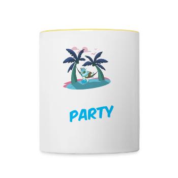Équipage de la fête de grèce - Mug contrasté - blanc/jaune - Devant