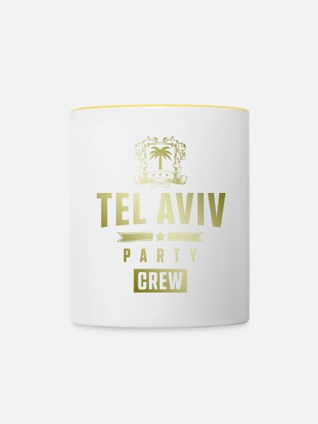 Tel Aviv Party Crew - Tasse zweifarbig - Weiß/Gelb