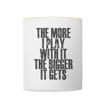 The more I play with it, the bigger it gets 2 - Contrasting Mug - white/yellow - Front