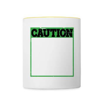 Caution, does not play well with others 31 - Contrasting Mug - white/yellow - Front