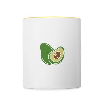 Rock Out Avec Votre Guac Out Avocat Guaca National - Mug contrasté - blanc/jaune - Devant