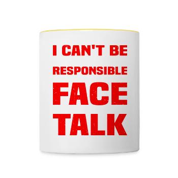 For What My Face Does When You Talk 1 - Tasse zweifarbig - Weiß/Gelb - Vorne