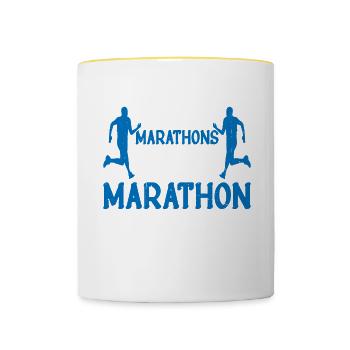 I Don't Do Marathons, I Do A Marathon Runner - Contrasting Mug - white/yellow - Front