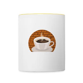 Maurer - Tasse zweifarbig - Weiß/Gelb - Vorne